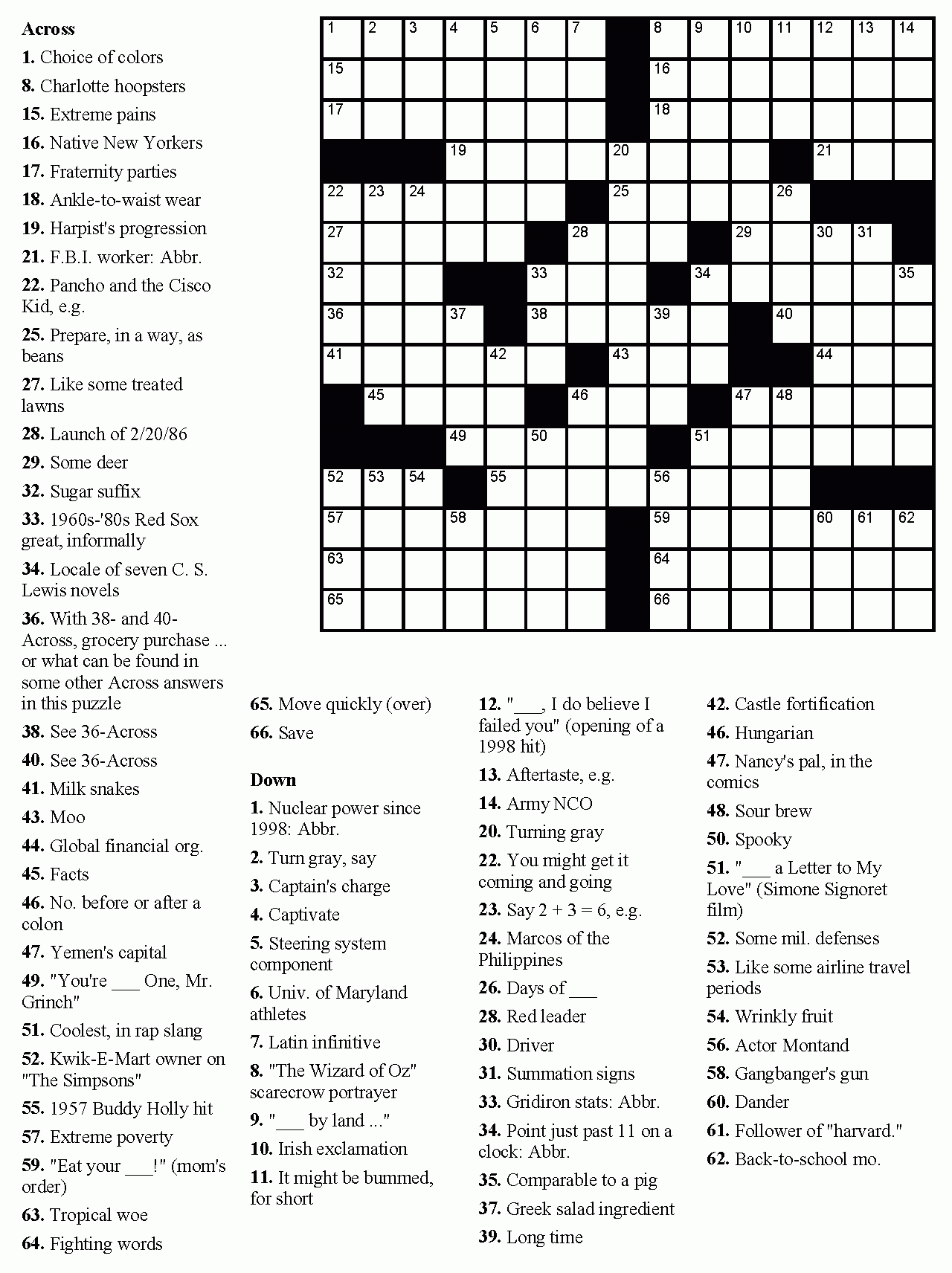 Crossword Puzzles Printable Medium Difficulty Medium Difficulty Emma