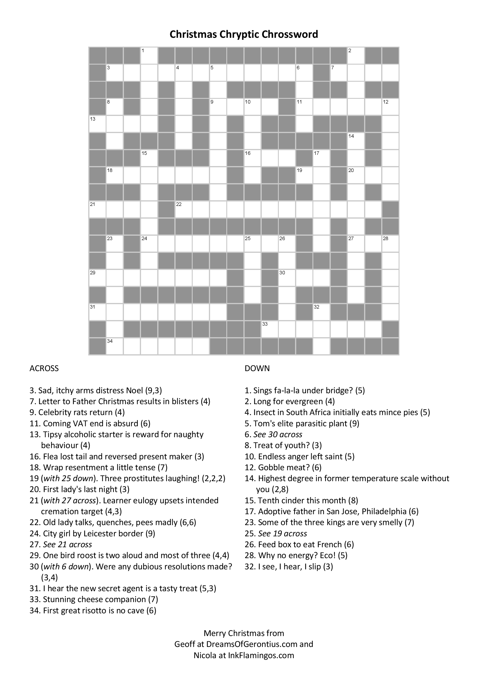Cryptic Crosswords Printable