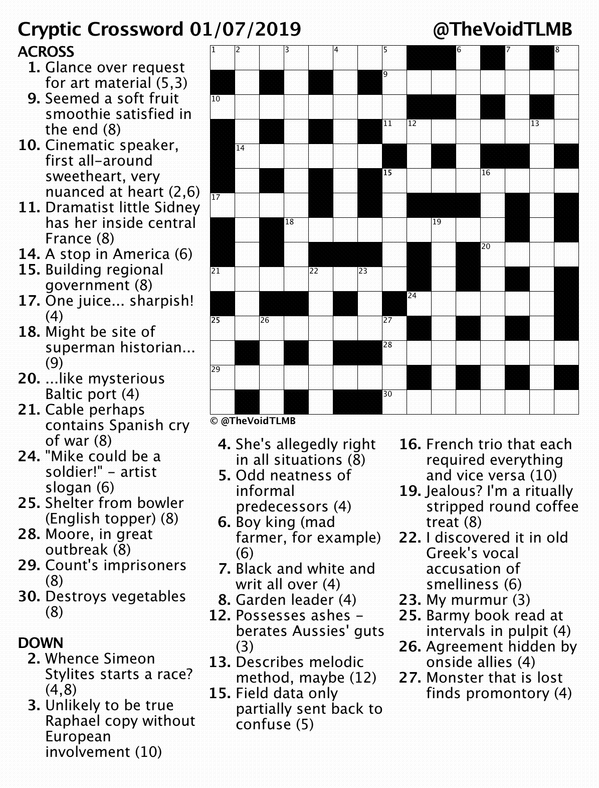 Daily Express Cryptic Crossword Today Free Daily Crossword