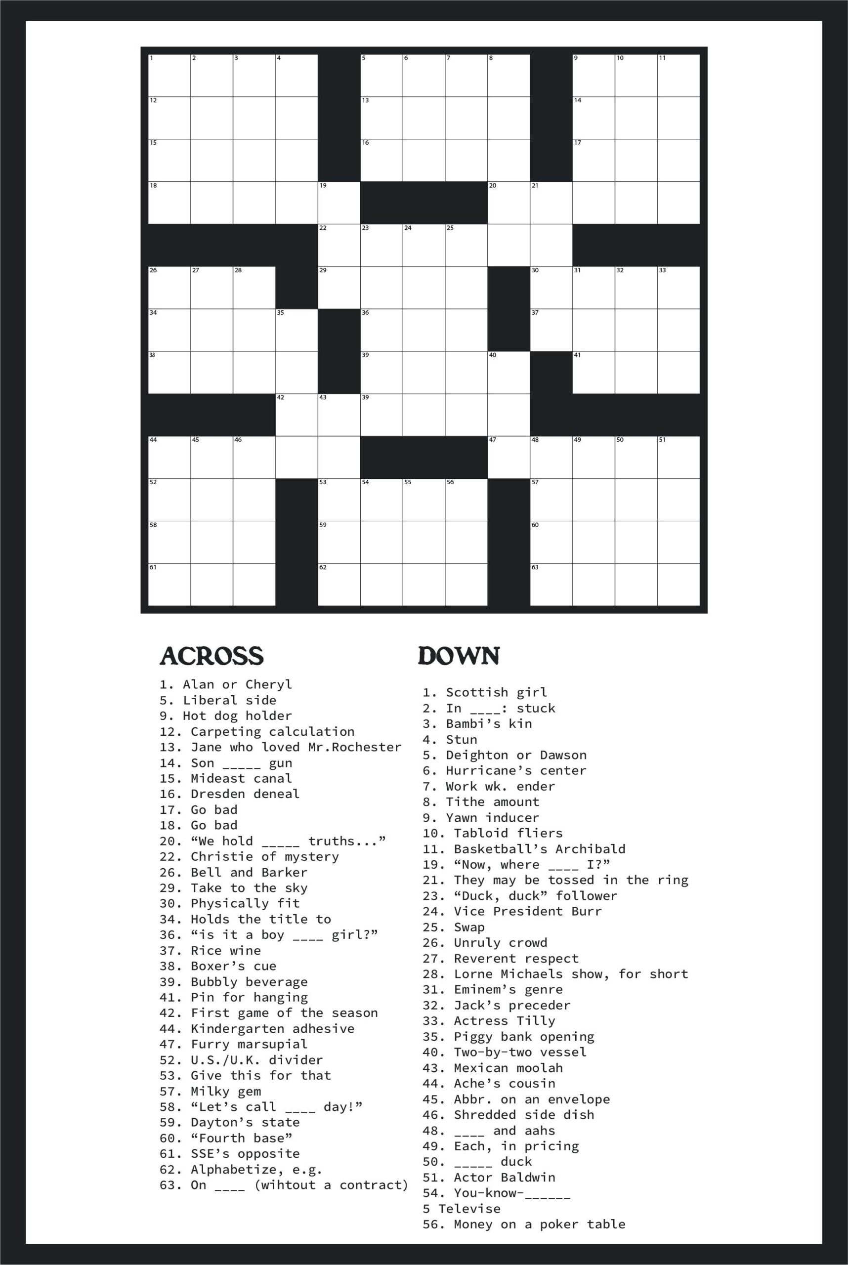 Easy Crossword Pdf Free Printable Crosswords
