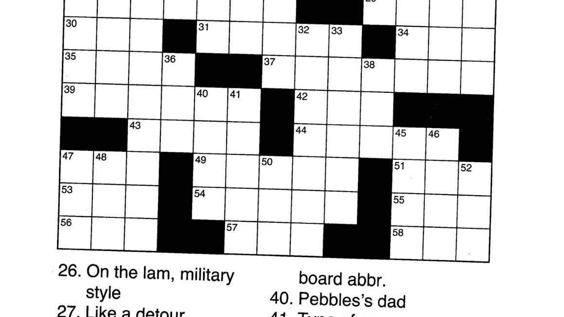 Easy Large Print Crosswords Printable Printable Free Templates
