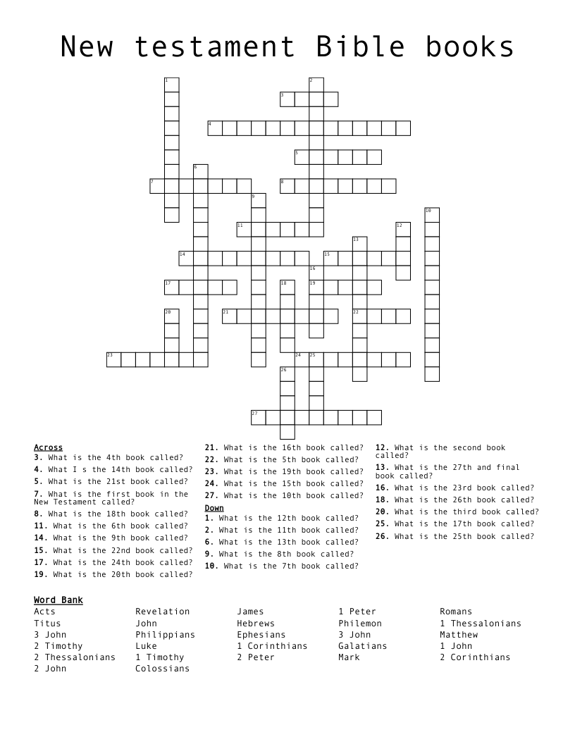 Free Bible Crosswords Printable Mom Printable