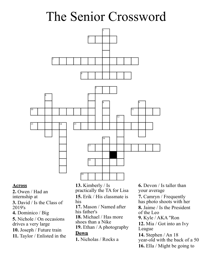 Free Crosswords For Seniors Free Printable Crosswords