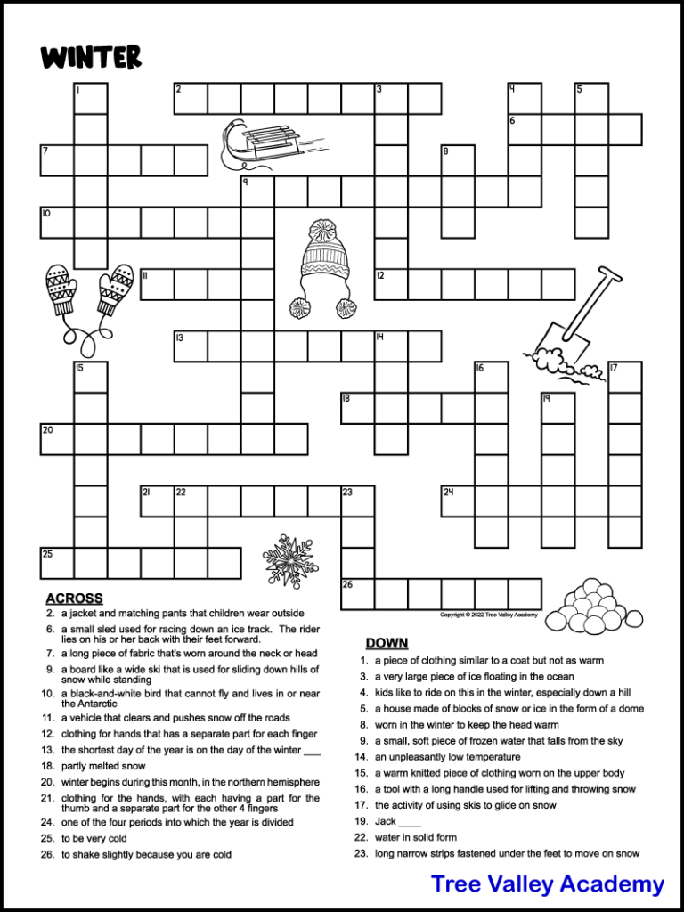 Free Printable Easy Crossword Puzzle Fun Printables For Everyone