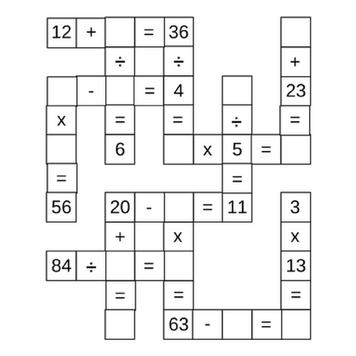 Free Printable Math Crossword Puzzles Printable New Year Banners