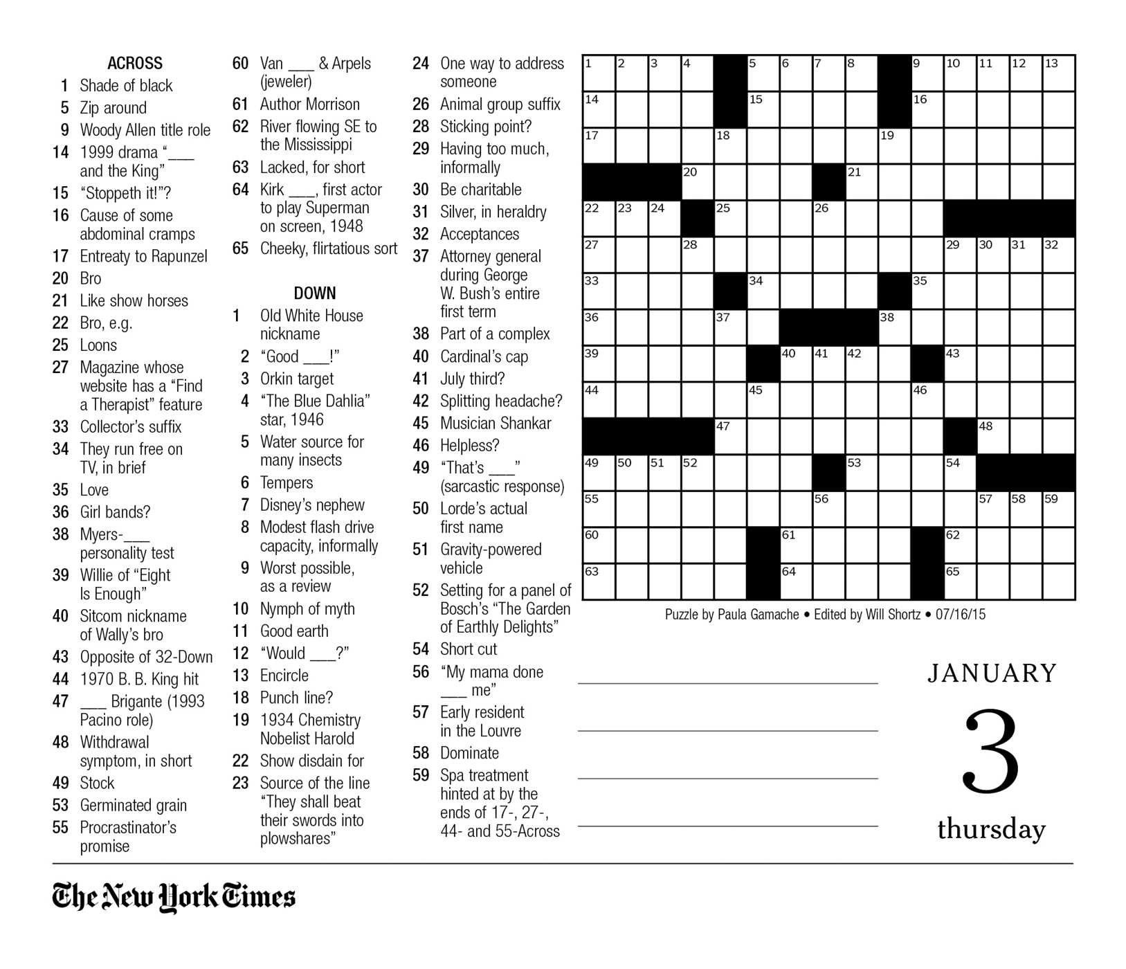 Free Printable NY Times Crossword Puzzles Daily Printables For 