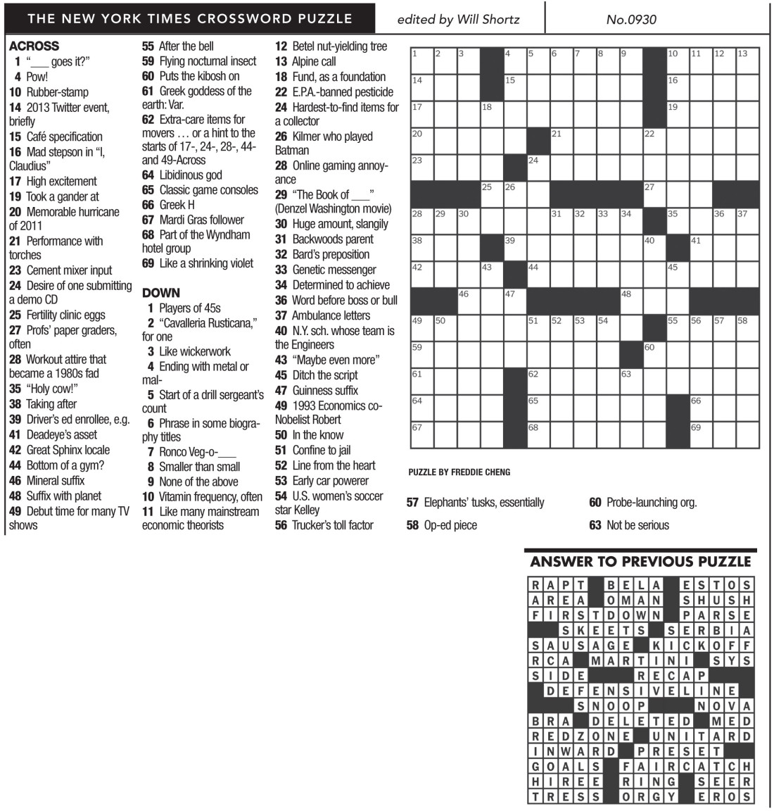 Free Printable NYT Sunday Crosswords Easy Puzzles More 