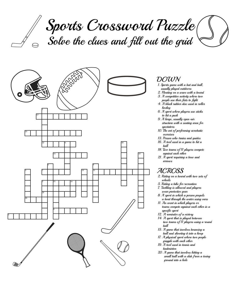 Free Printable Sports Crossword Puzzles Free Download And Print For You 