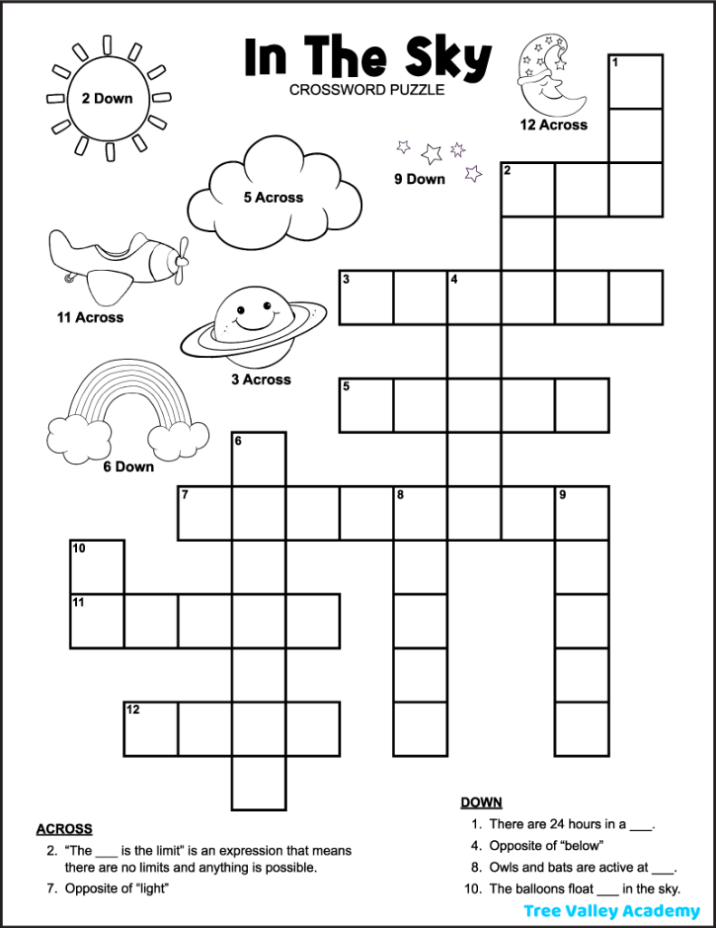 Fun Free Easy Crosswords Printable Sheets Printables For Everyone