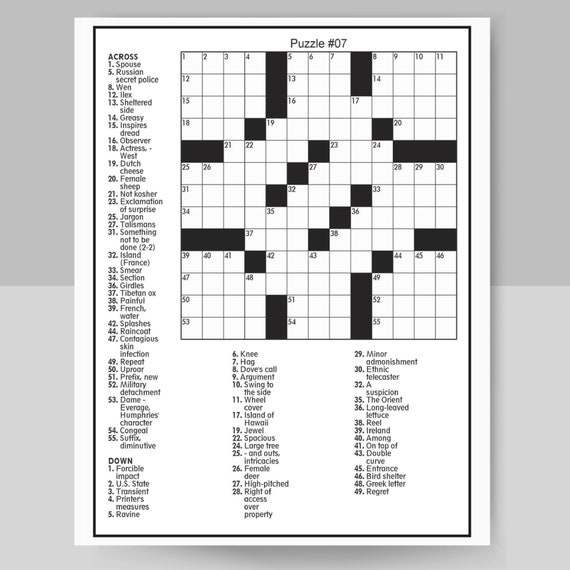 Fun Free Printable Crossword Puzzles PDF Download Printables For 