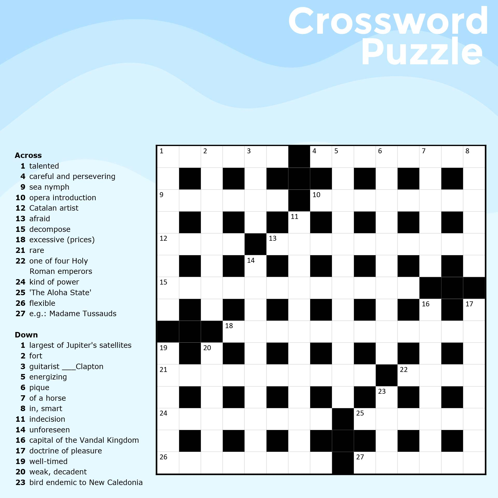 Fun Free Printable Crosswords With Solutions PDF Printables For 