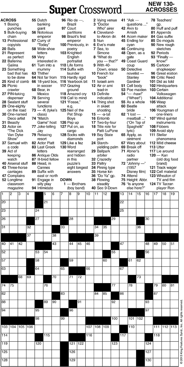 La Times Sunday Crossword Puzzle Free Printable Crosswords