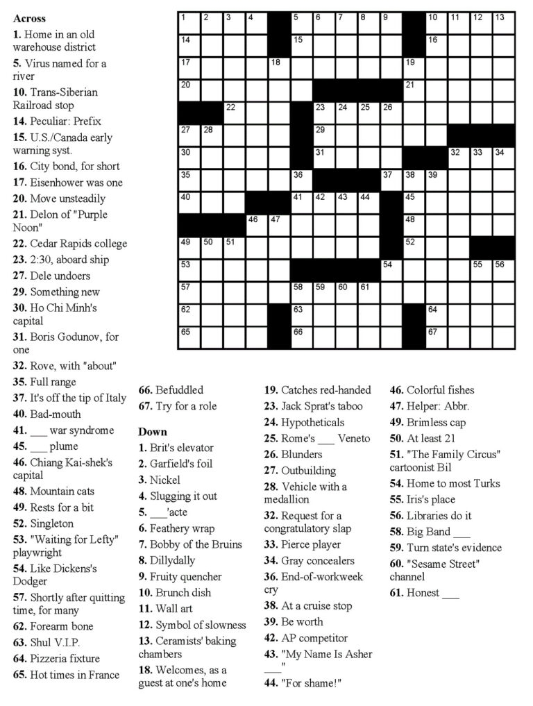 Los Angeles Times Sunday Crossword Printable Printable JD
