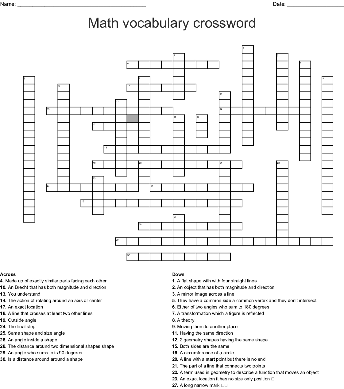 Maths Crosswords Printable Enhance Your Math Skills With Fun Puzzles