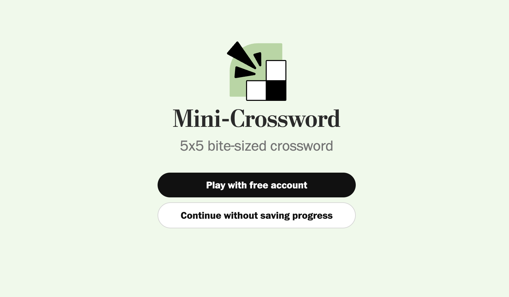 Mini Crossword Washington Post Free Crossword Puzzle