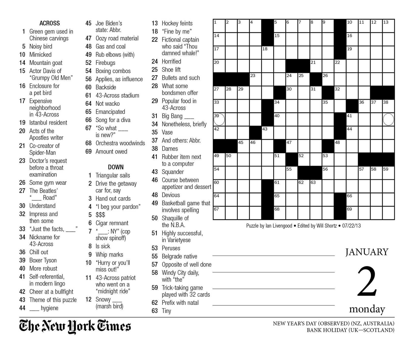 Nyt Free Printable Crossword Puzzles Free Printable Crosswords