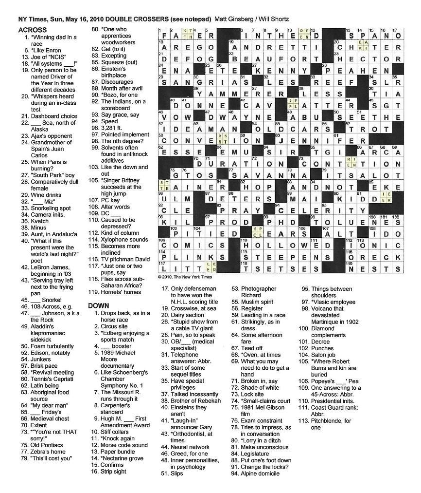 Nyt Sunday Crossword Printable Free Printable Crosswords