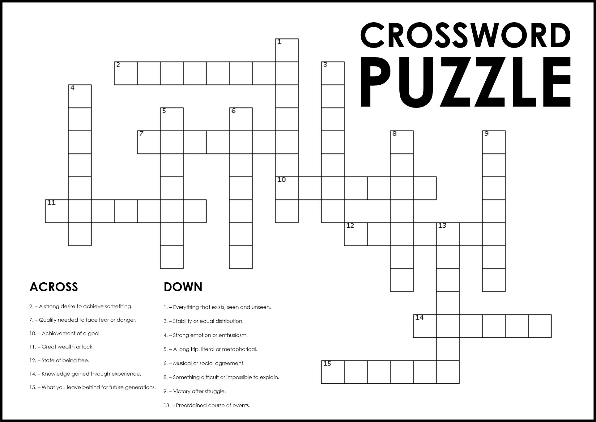 Online Printable Crossword Puzzle Maker Wasease