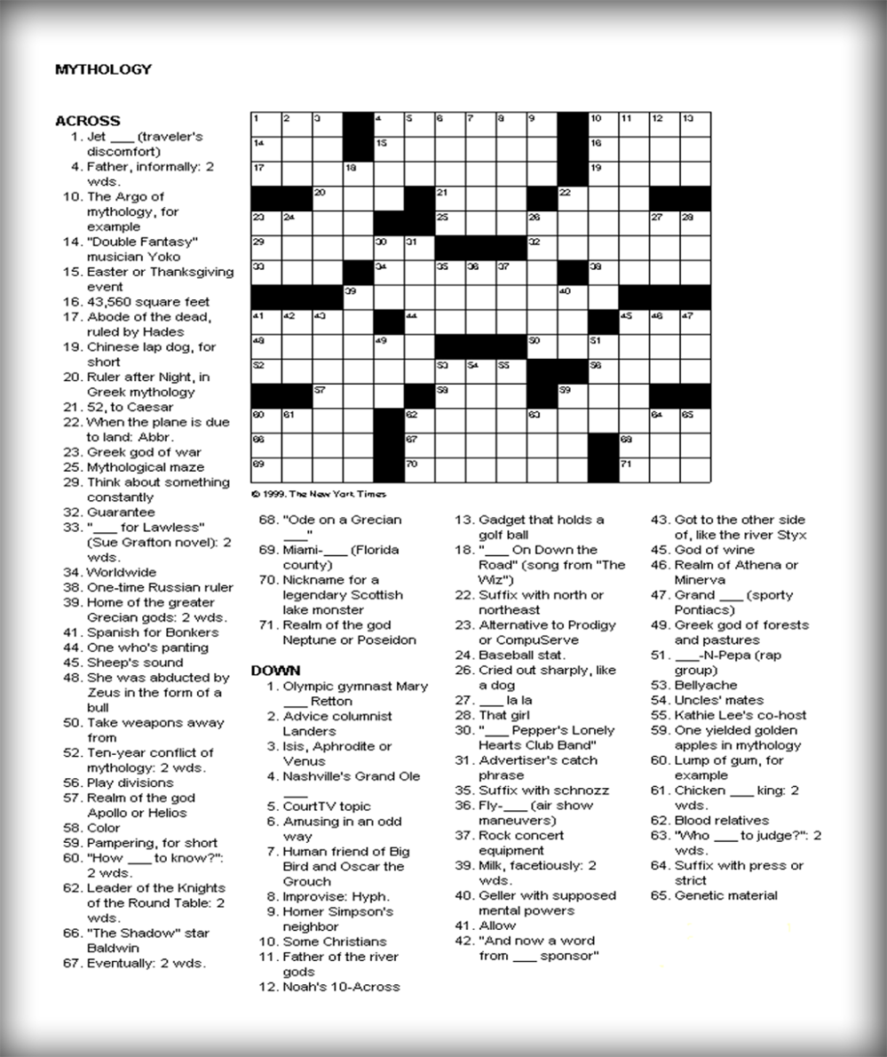 Onlinecrosswords Net Free Printable Printable Crossword Puzzles