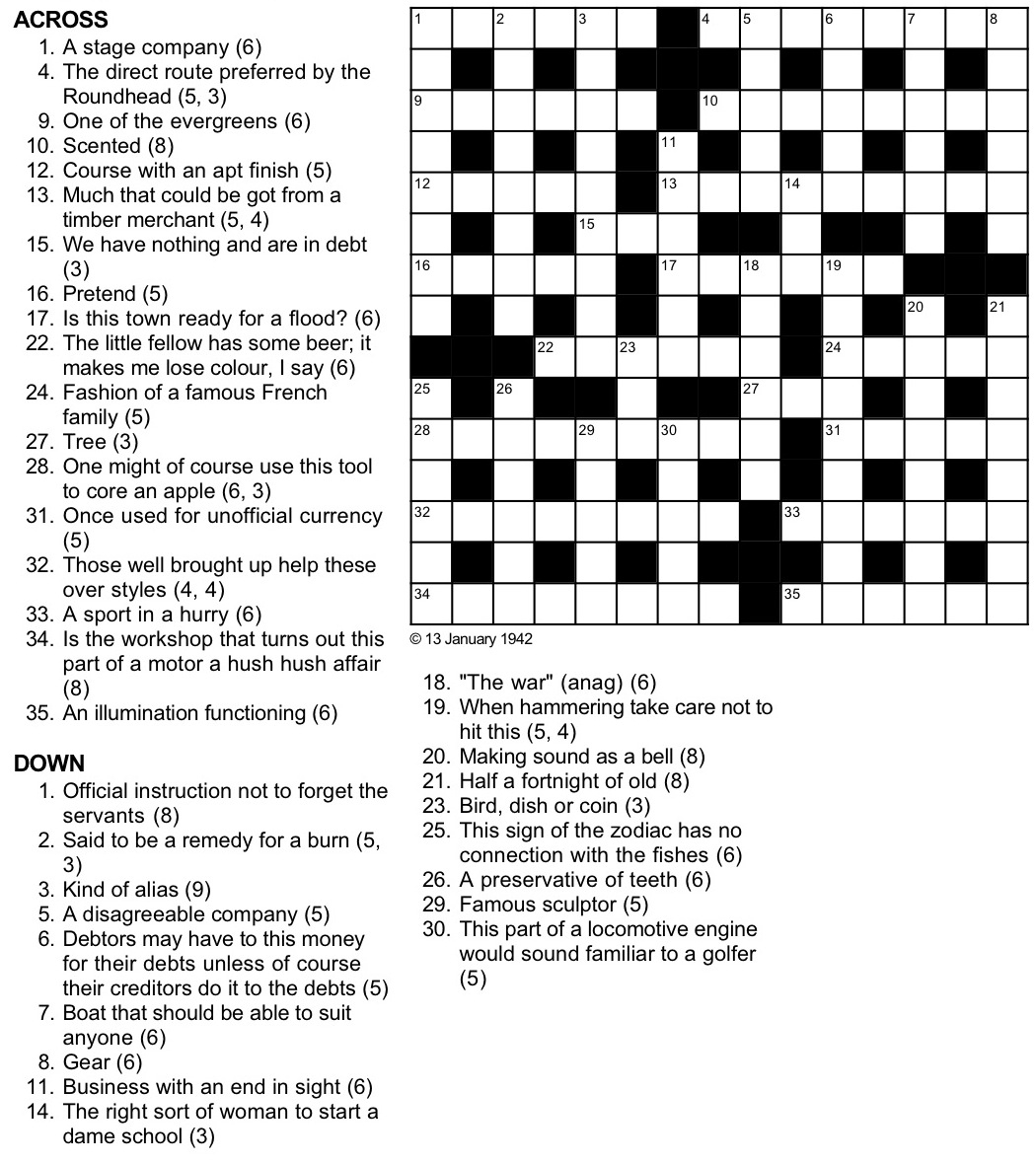 Printable Daily Newspaper Crossword Puzzles Free Printable Crosswords