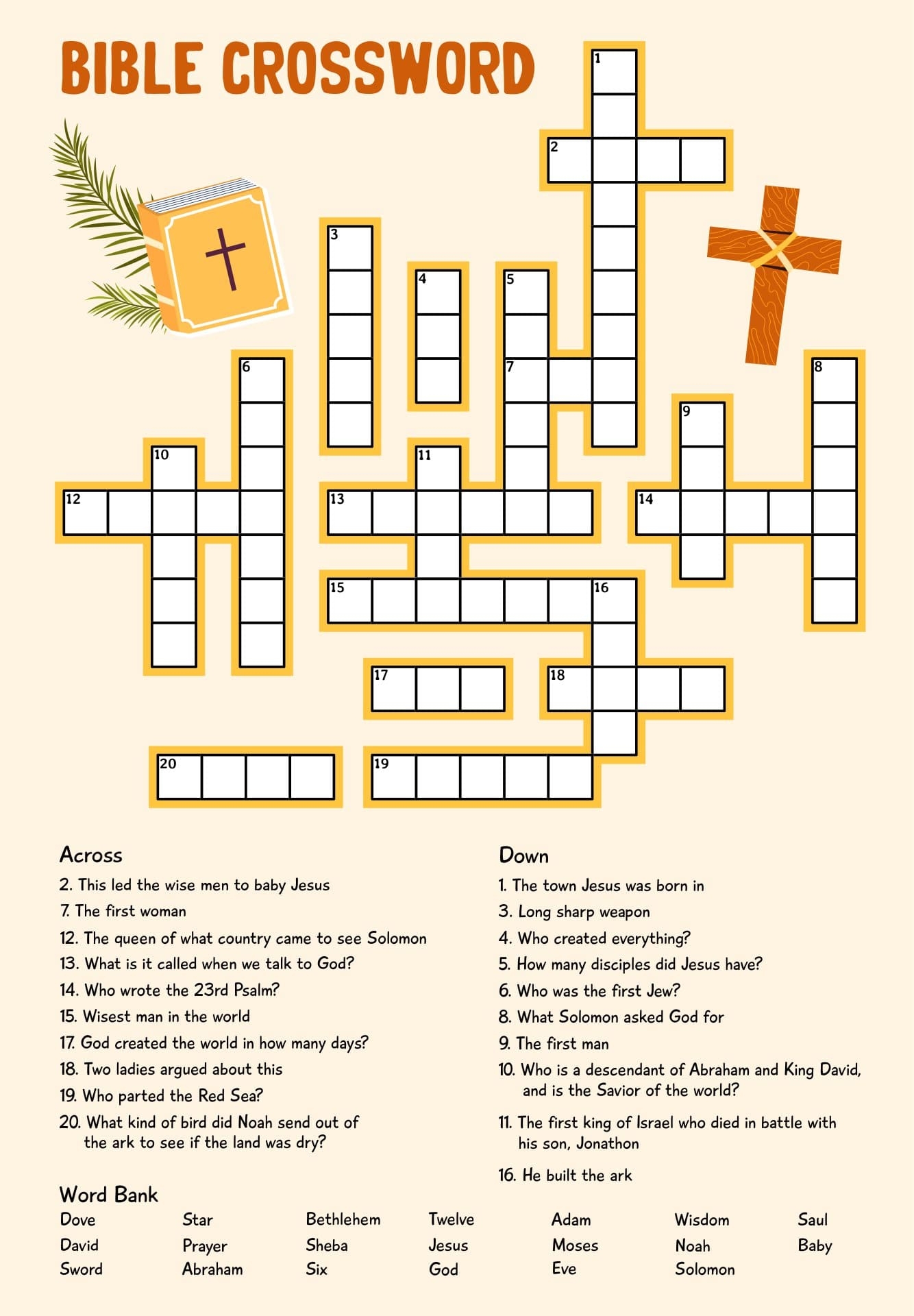 Printable Free Download Bible Crossword Puzzles Free Download And