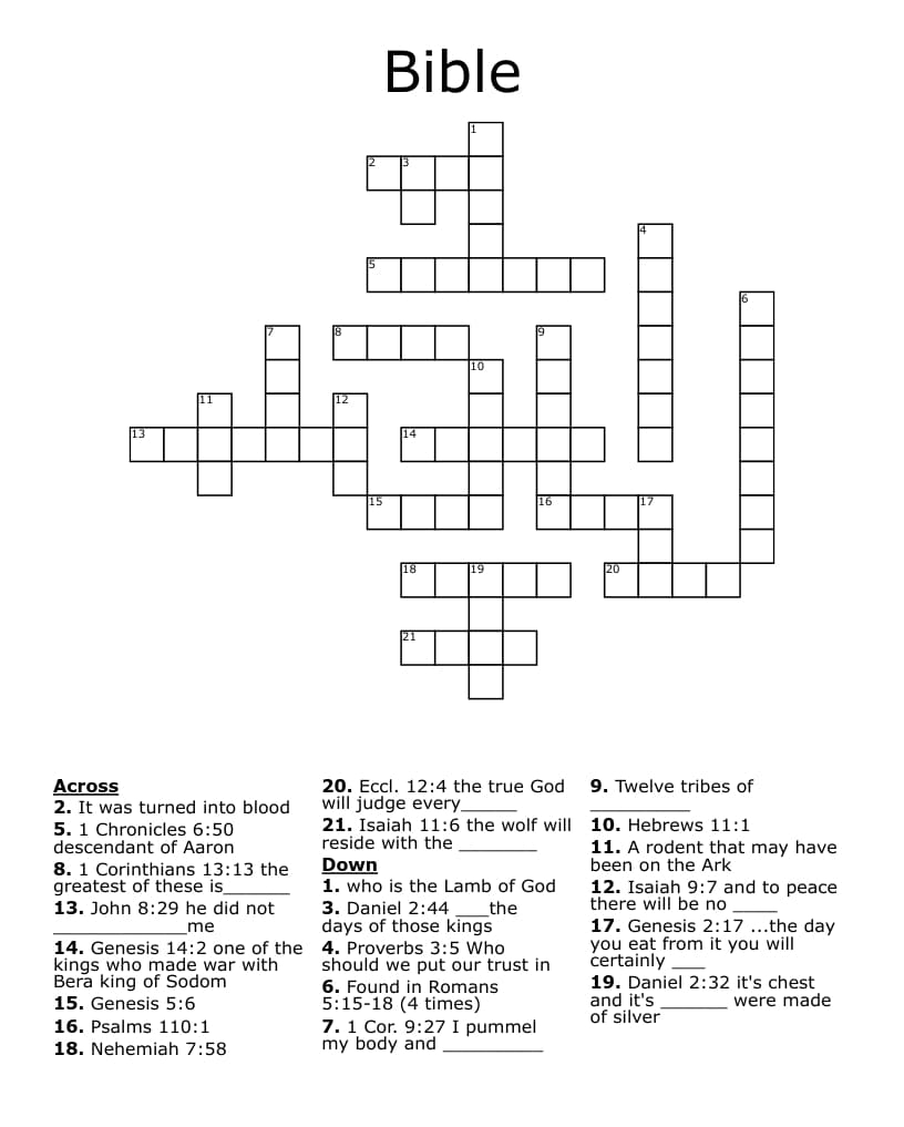 Printable Free Game Bible Crossword Puzzles Free Download And Print 