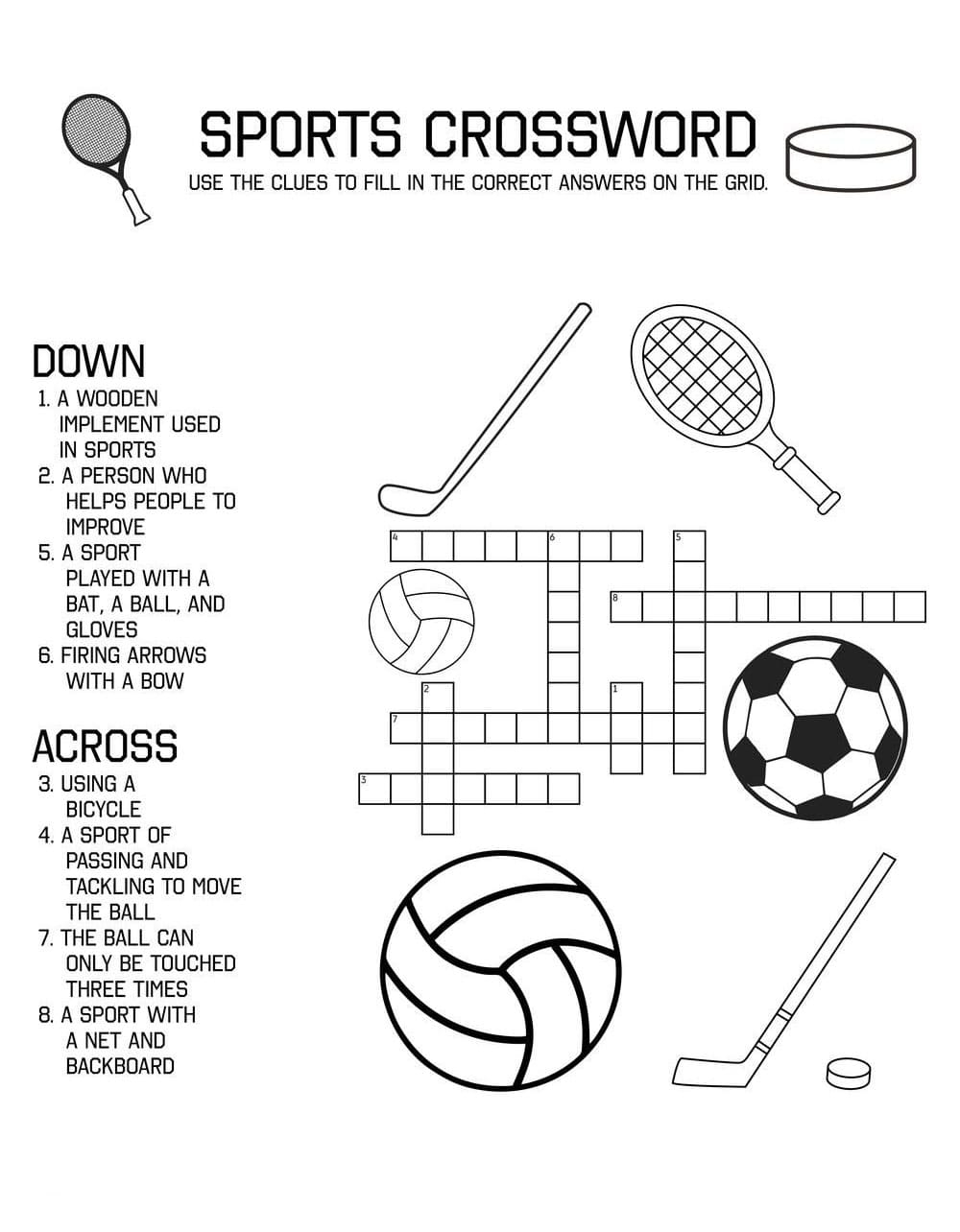 Printable Free Image Sports Crossword Puzzles Free Download And Print 