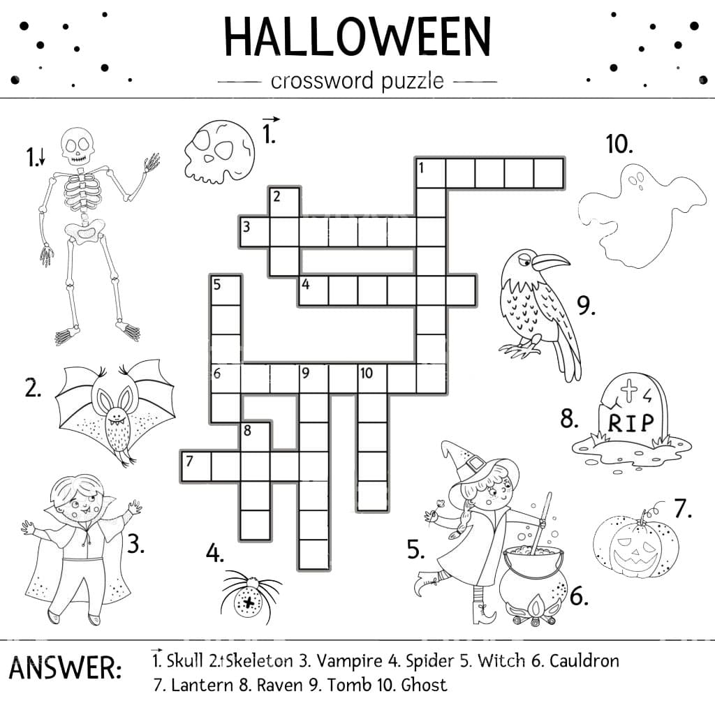 Printable Halloween Crossword Puzzle Easy Free Download And Print For