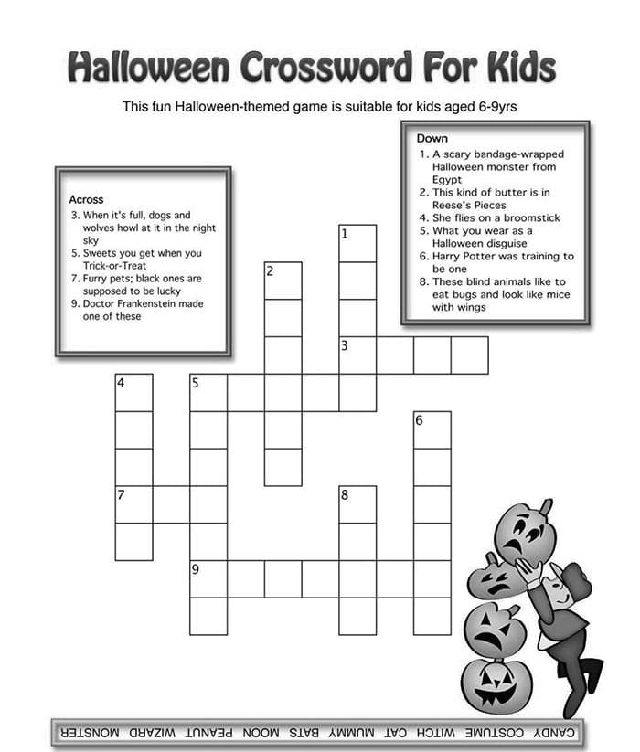 Printable Halloween Crossword Puzzles In English Free Download And 