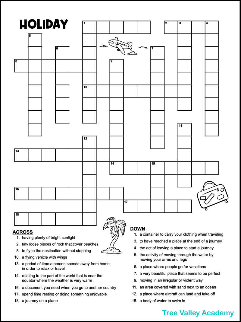 Printable Holiday Crossword Puzzles Fanny Printable