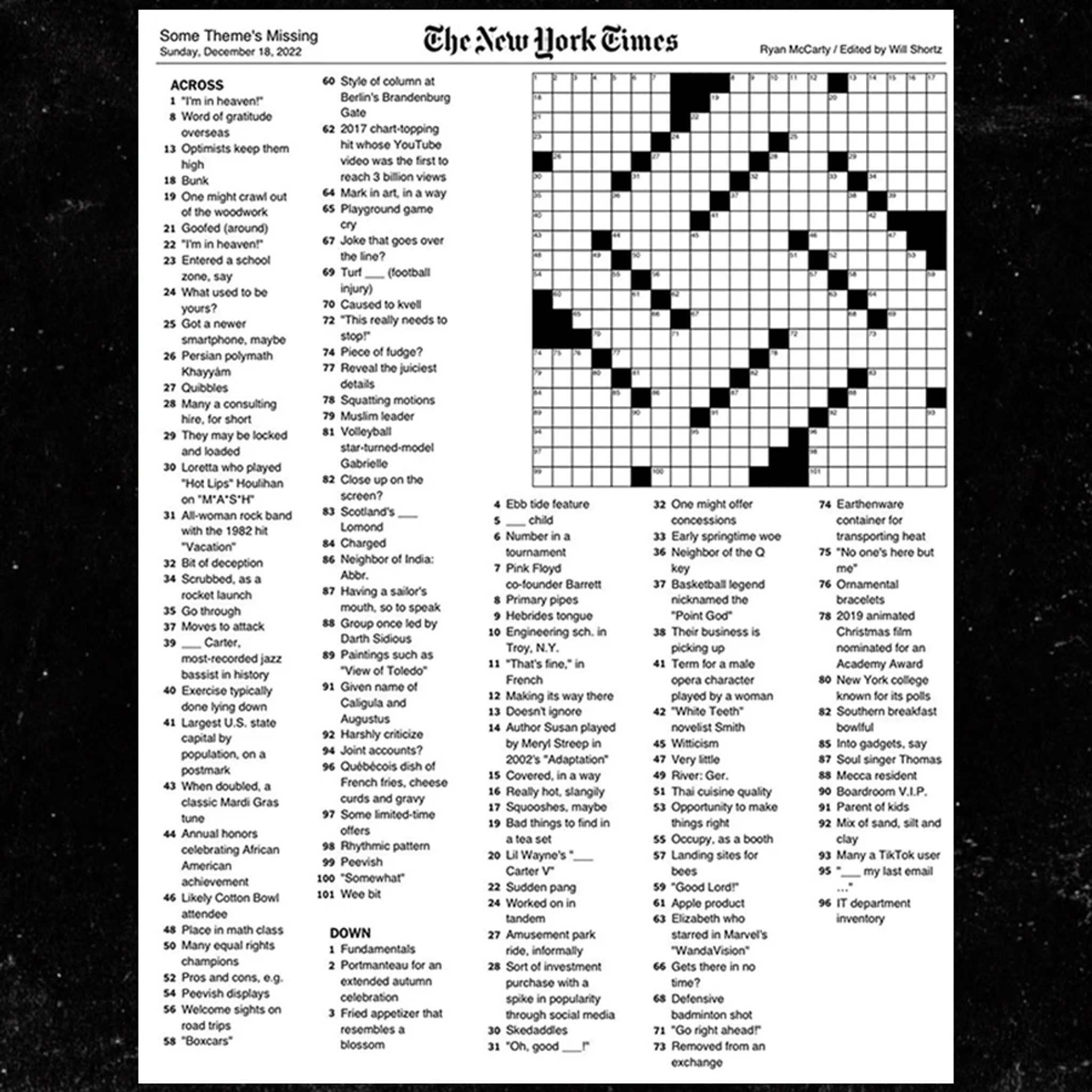 Printable New York Times Sunday Crossword Free Crossword Puzzle