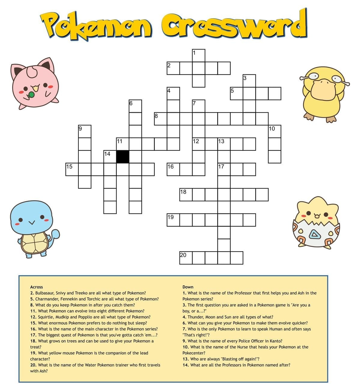 Printable Pokemon Crossword Puzzles PrintableLib