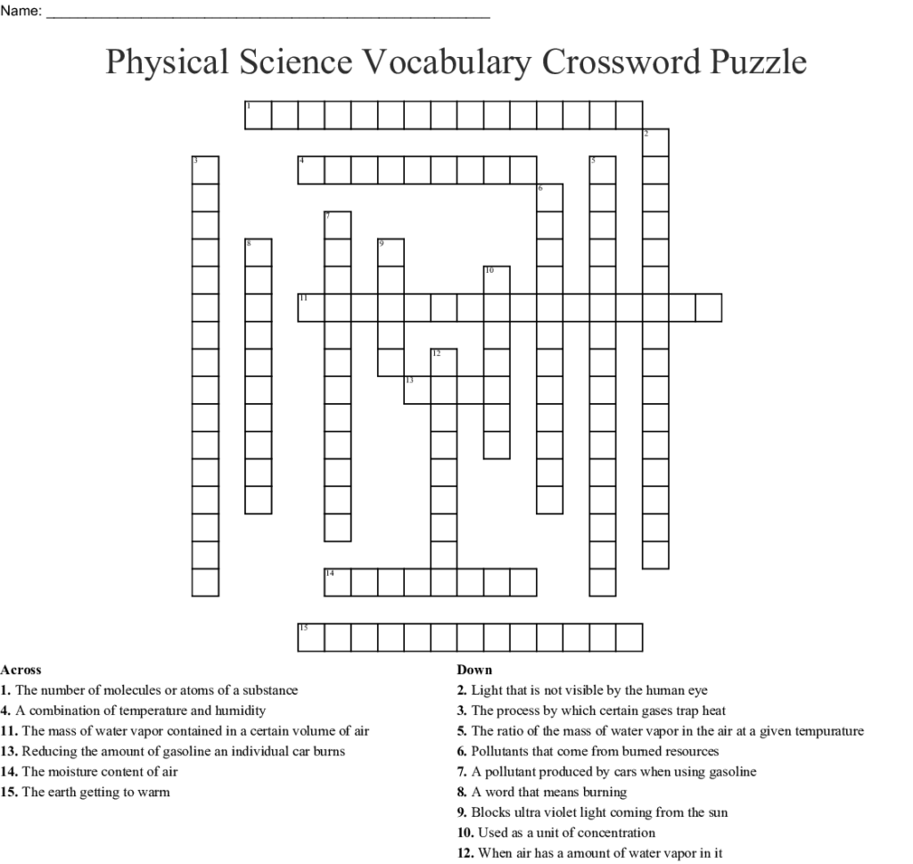 Printable Science Crossword Puzzles Free Printable Crosswords