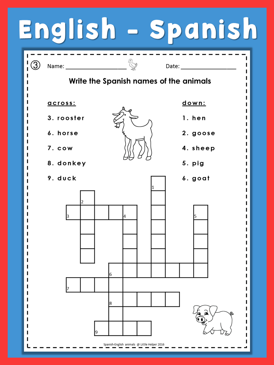Printable Spanish Crossword Puzzle Printable Crossword Puzzles Emma 