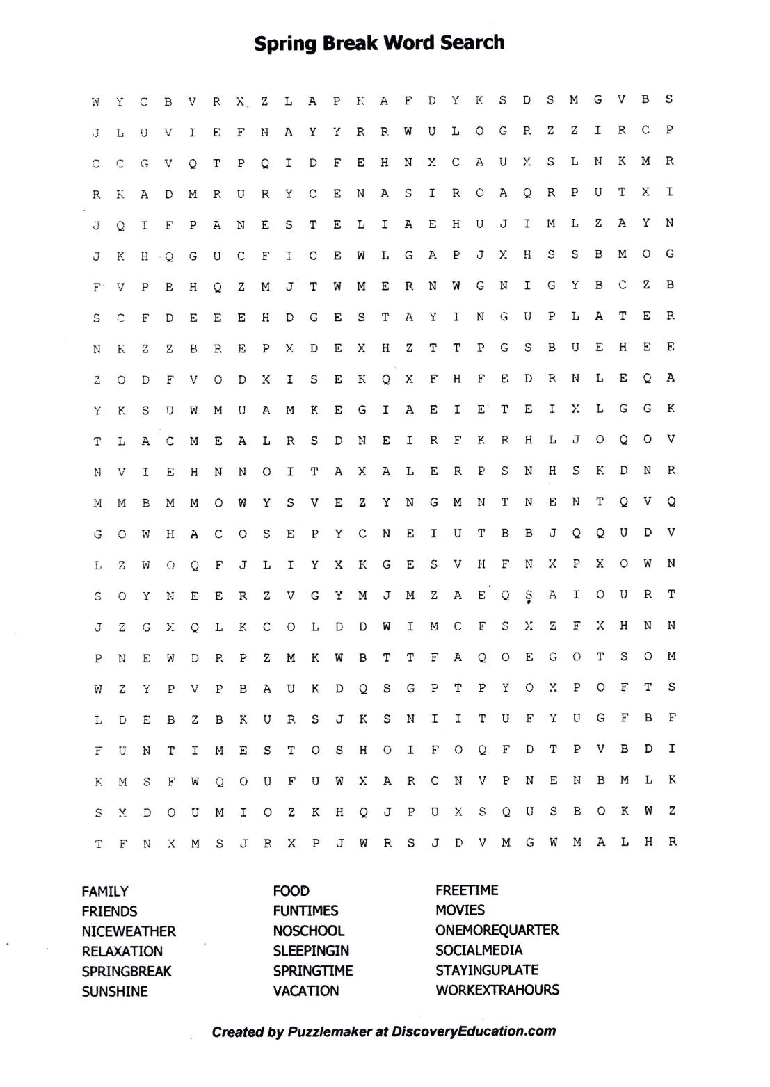 Printable Spanish Crossword Puzzle