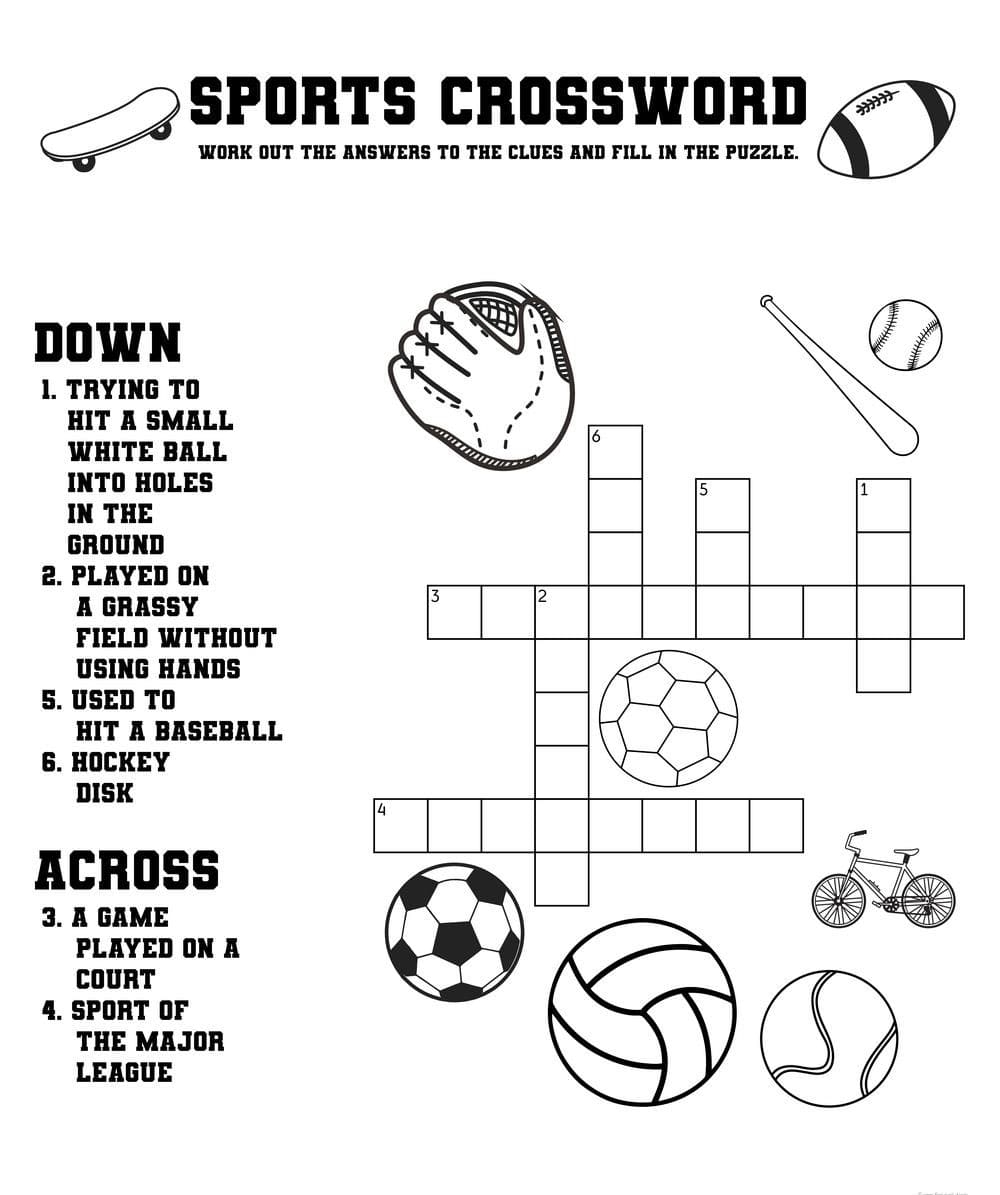 Printable Sports Crossword Puzzles Download Free Download And Print