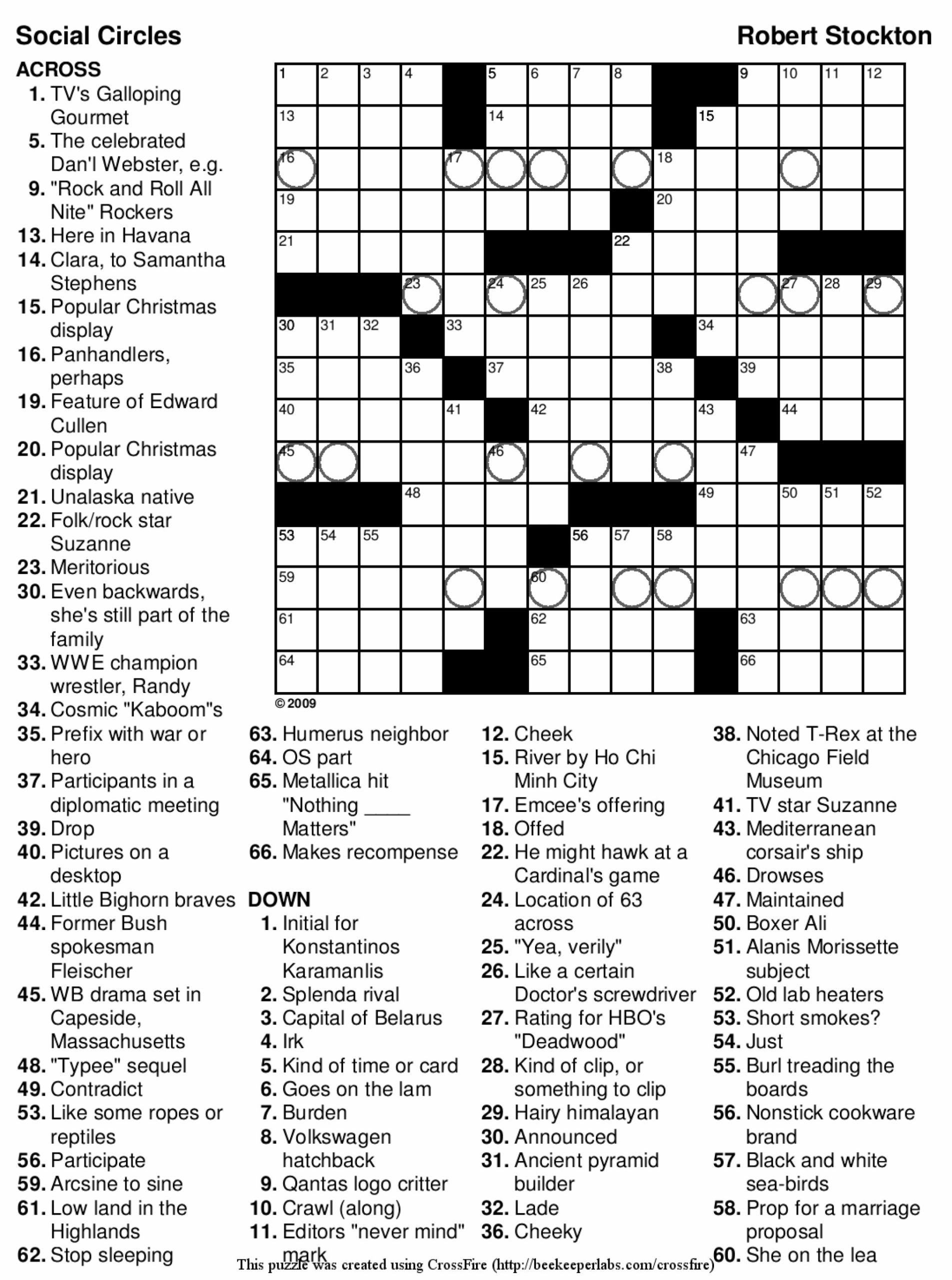 Printable Themed Crossword Puzzles Free Printable Crosswords