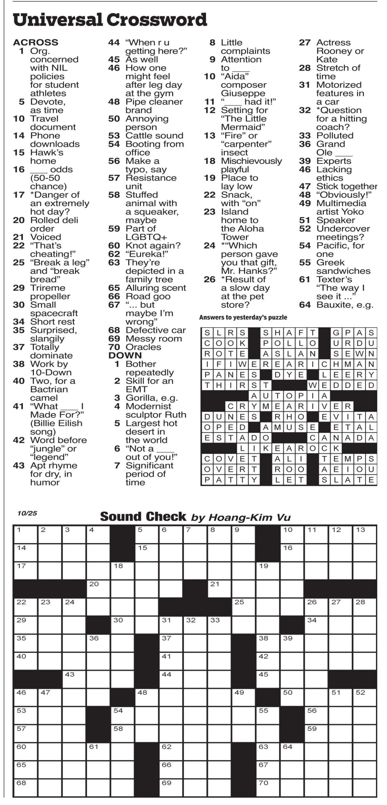 Printable Universal Crossword Puzzle Mom Printable