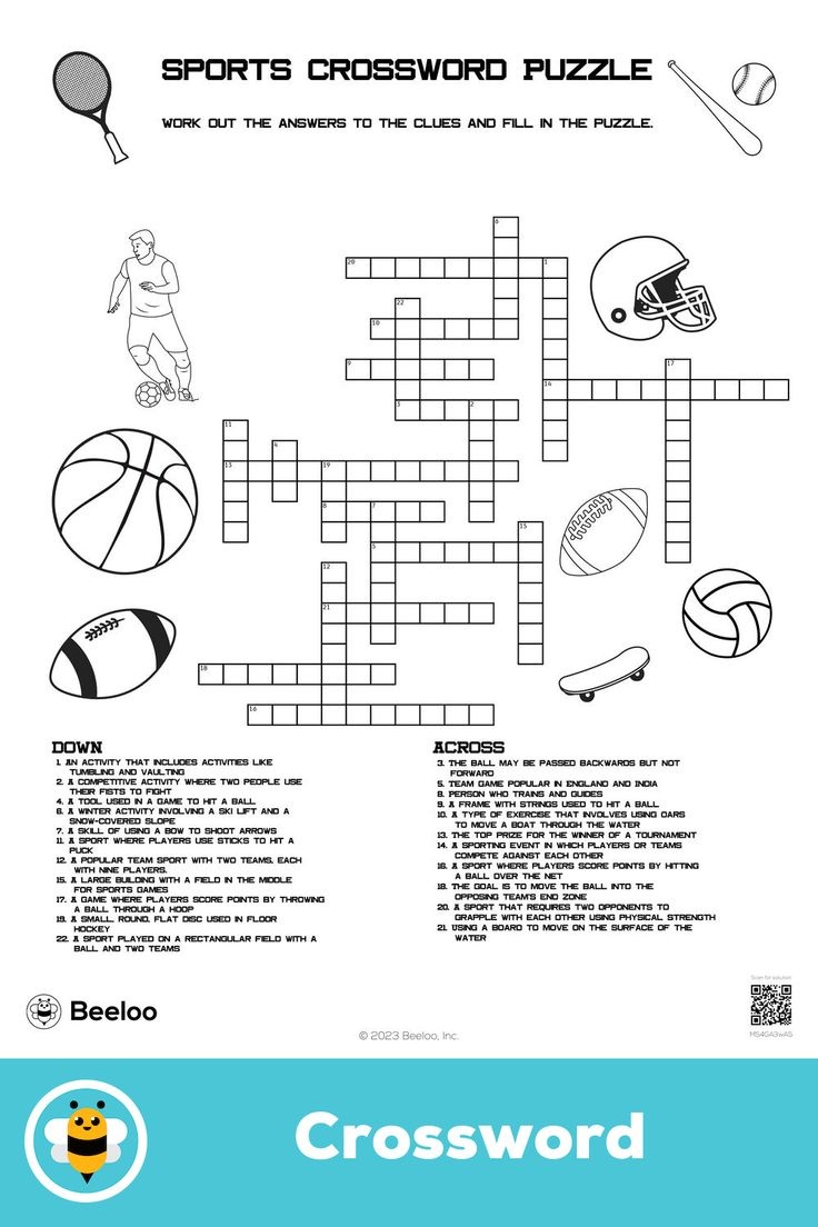 Sports Crosswords Printable FREE Printable HQ