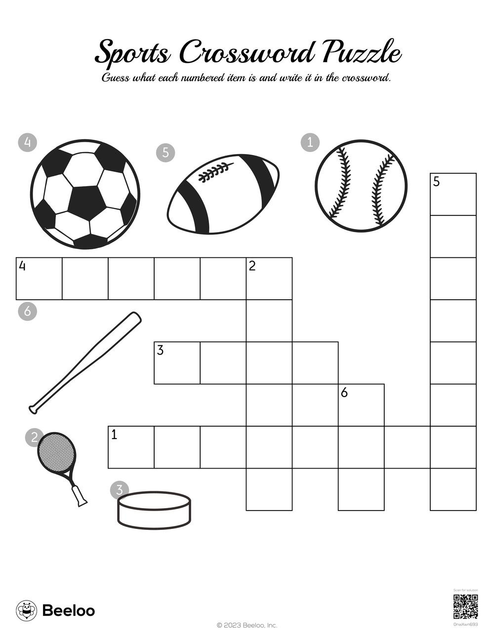 Sports Crosswords Printable FREE Printable HQ