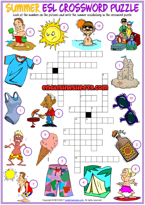 Summer Crossword Puzzle Printable Abhery