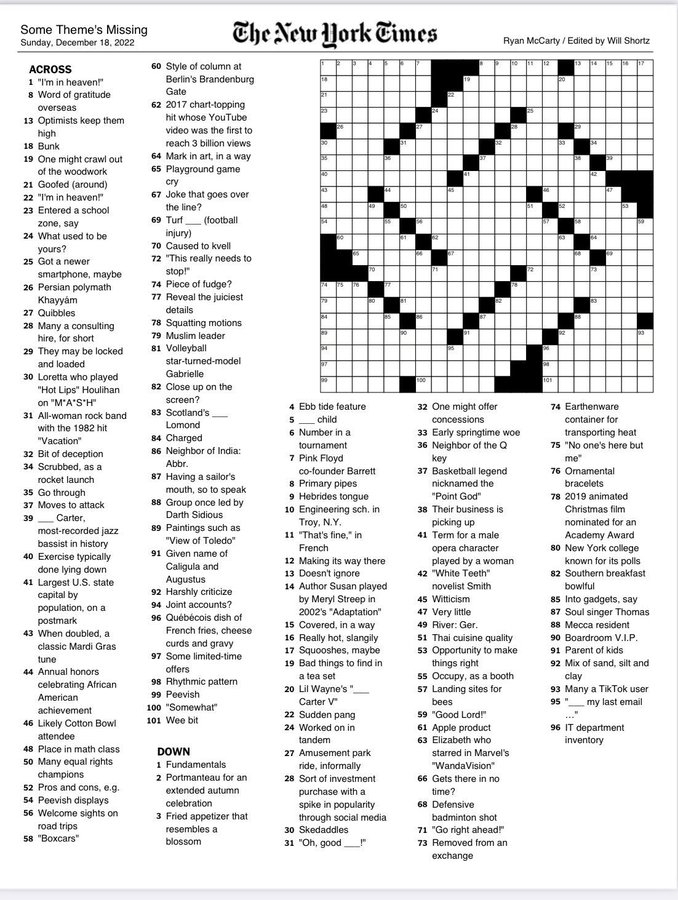 Today s Ny Times Crossword Printable Free Printable Crosswords
