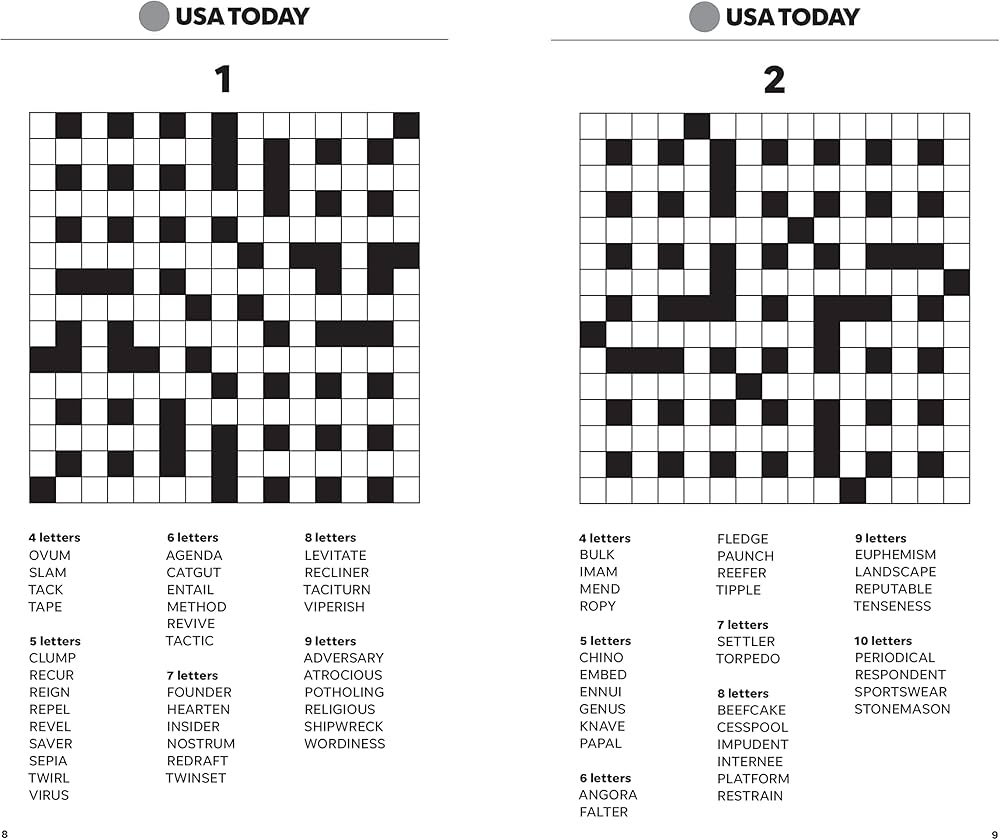 Usa Today Free Printable Crossword Puzzles Printable Templates Hub
