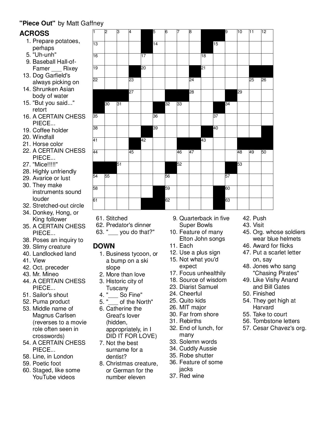 Washington Post Crossword Puzzles Free Printable Crosswords