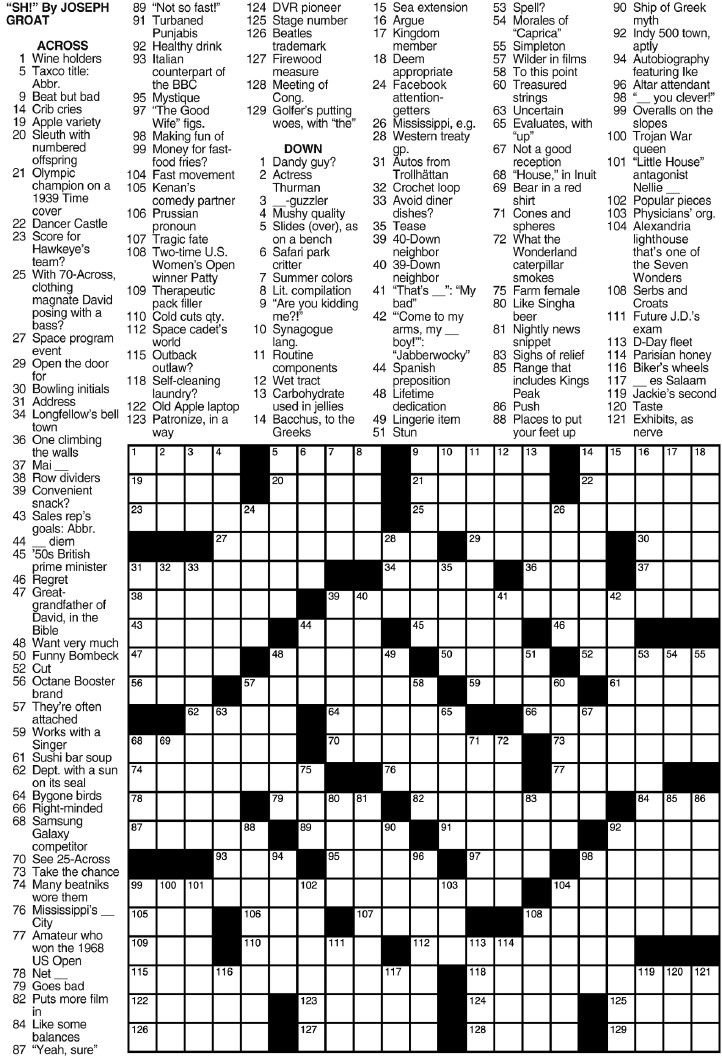 Washington Post Sunday Crossword Free Printable Crosswords