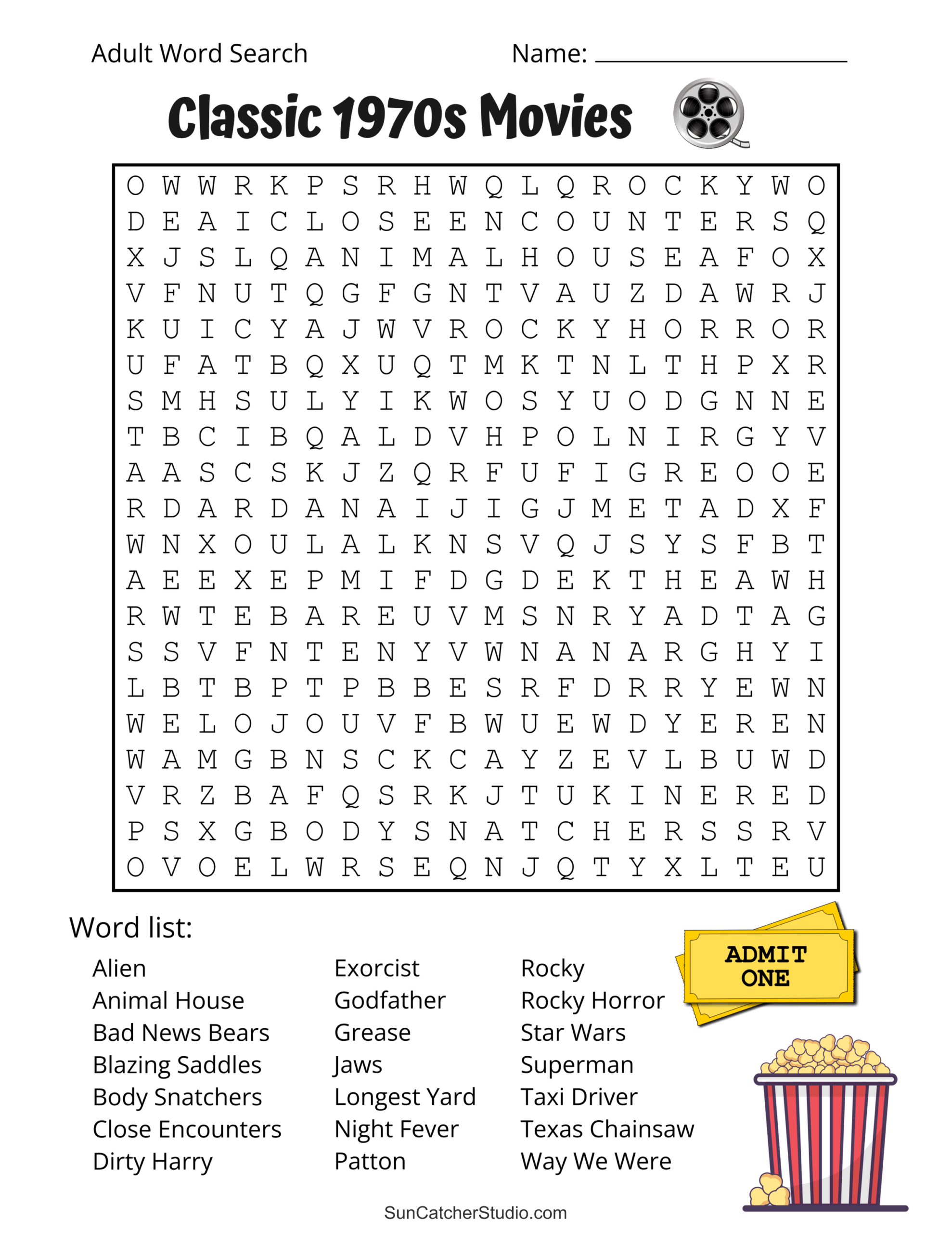 70s Word Search