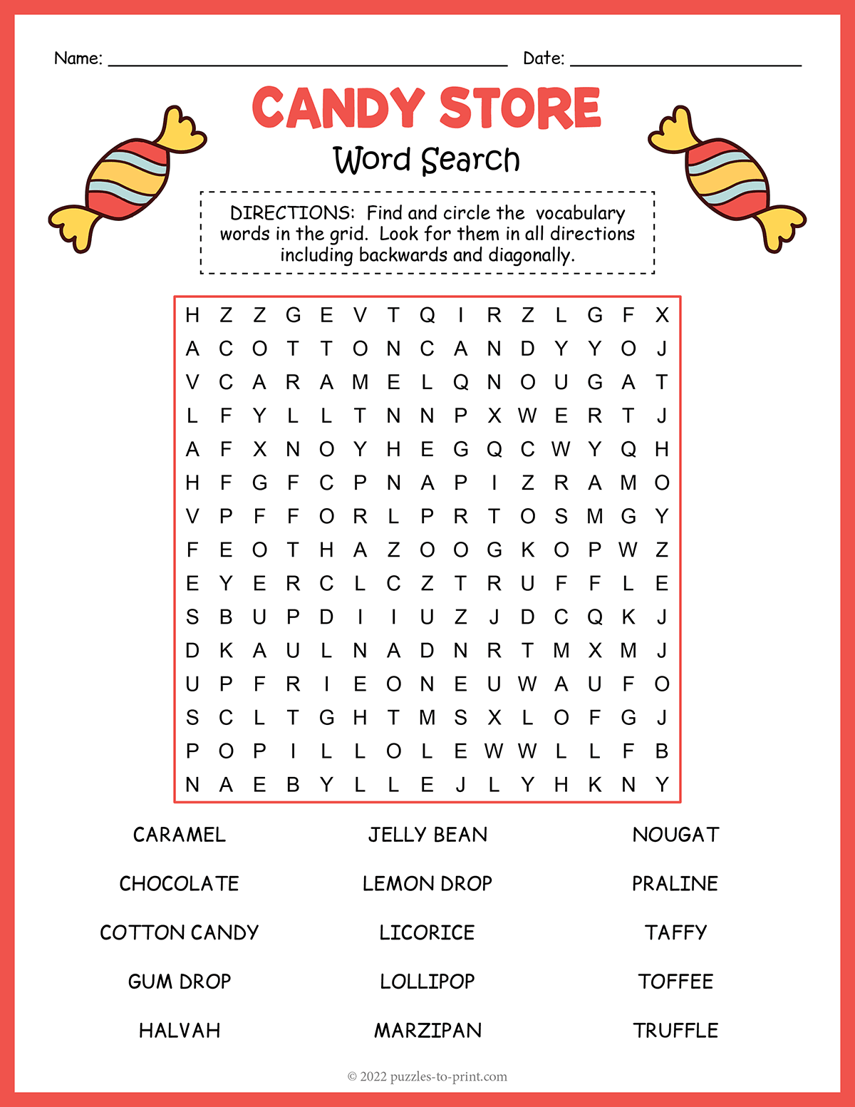 Candy Word Search shtml