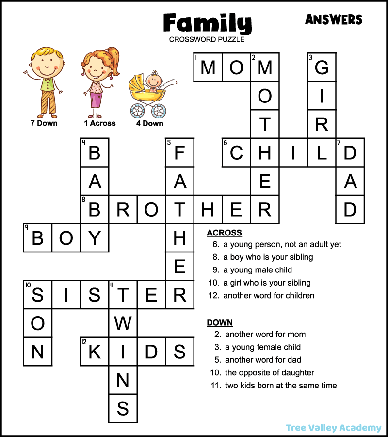 Easy Family Crossword Puzzle