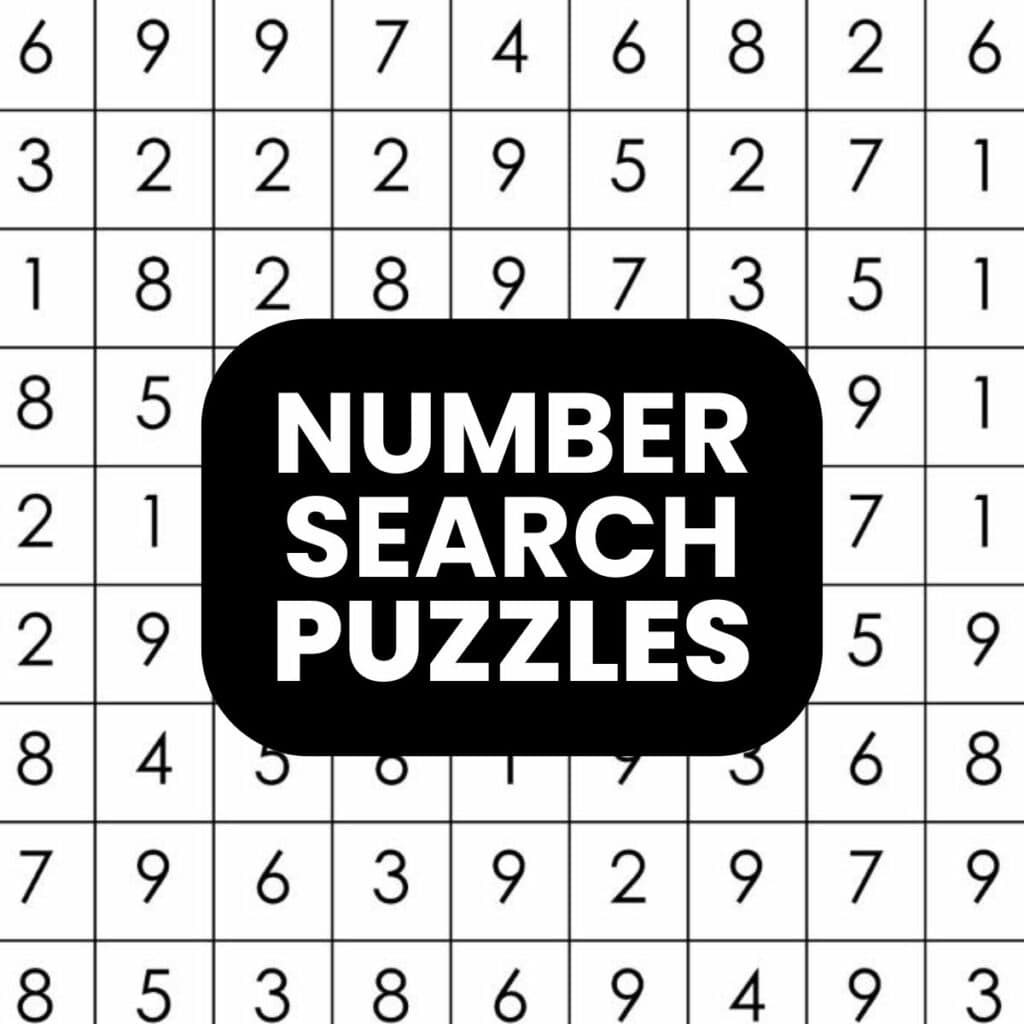 Number Search Puzzles 20x20